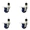 Service Caster 3'' SS Solid Poly Swivel 1-7/8'' Expanding Stem Caster Set Total Lock Brake, 4PK SCC-SSEXTTL20S314-SPUS-178-4 - alternate 1